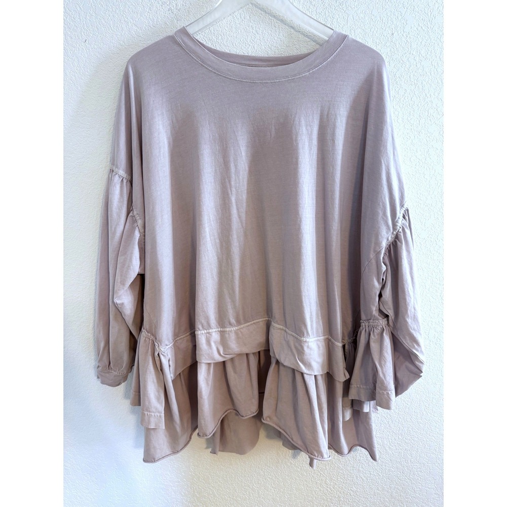 Free People Movement Wild & Free Layer Top Size S Long Sleeve Lavender Oversized